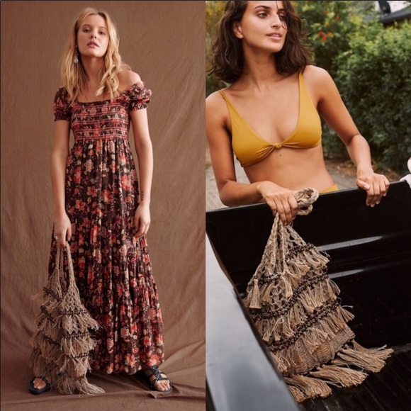 Free People Handbags - Free People Whimsy Beaded Tote